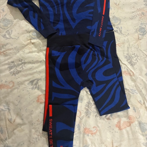 Sweaty Betty Womens Navy Black and Orange Leggings - Picture 6 of 6